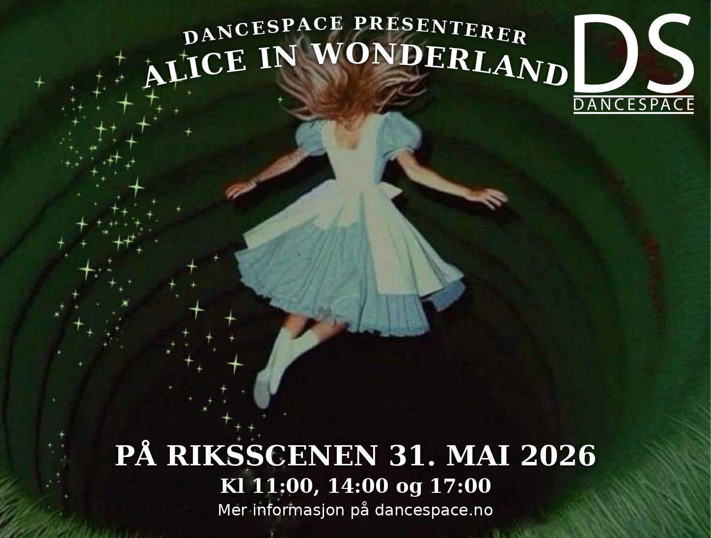 Alice in Wonderland på Riksscenen 31 mai 11:00, 14:00 og 17:00